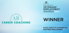 Alison Bannister was the winner for Excellence in Supporting Spouse in the Veteran employment Awards in 2021